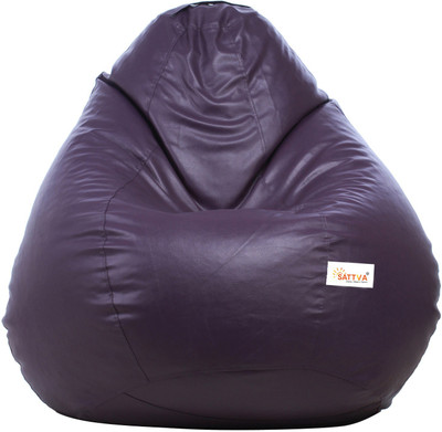 Sattva XXXL Classic Teardrop Bean Bag  With Bean Filling(Purple)