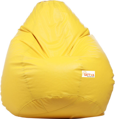 Sattva XXL Classic Teardrop Bean Bag  With Bean Filling(Yellow)