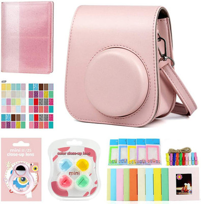 Zenko Mini 11 Pink Case Camera Bag with Album, stickers, frames and filter accessories  Camera Bag(Pink)