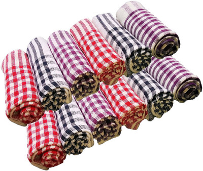 Solance Cleaning Cloth Multipurpose Kitchen Napkin Table Wipe Wet and Dry Cotton Cleaning Cloth(12 Units)