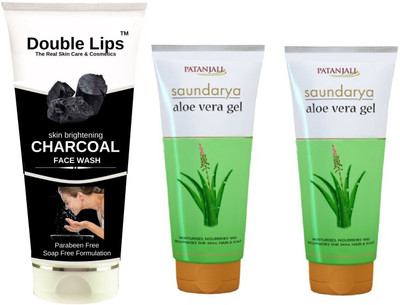 DOUBLE LIPS ALOEVERA GEL 60 ML PACK OF 2(3 Items in the set)