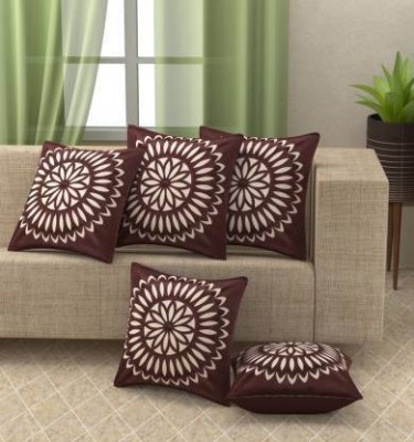 Decoratin Floral Cushions & Pillows Cover(Pack of 5, 40 cm*40 cm, Brown)