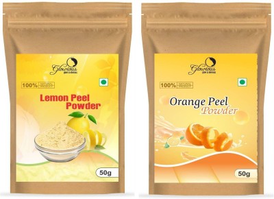 glowious Combo Pack of 2 Pure & Natural Orange Peel Powder & Lemon Peel Powder For Face & Skin , 100gms(50gX2)(100 g)