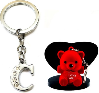 Meeko.com alphabet C & teddy 0.05 Key Chain