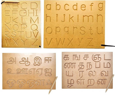 DgCrayons Super Combo ABC Capital And Number And Tamil Vowel and Consonant Wooden Tracing Slate Writing Practice Board with Dummy Pencil Set of 4 Board for Kids Boys & Girls Age 2+(Brown) DgCrayons Super Combo ABC Capital And Number And Tamil Vowel and Consonant Wooden Tracing Slate Writing Practice Board with Dummy Pencil Set of 4 Board for Kids Boys & Girls Age 2+(Brown)