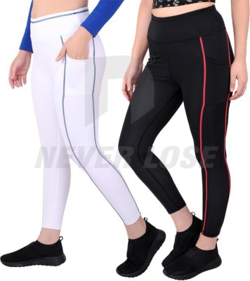 never lose Ankle Length  Western Wear Legging(Black, White, Solid)