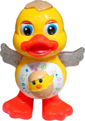 Grisha Toy Dancing Duck with Music Flashing Lights and Moving Duck for kids(Yellow)