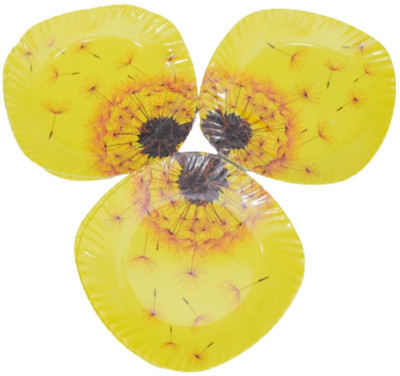 Laserbot Sun flower LAHER Half Round Ice Cream Starters Serving Melamine Half Plate for All Occasions ( 8 Inch) Half Plate(Pack of 6)