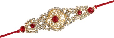rakhibazaar Rakhi  Set(Latest American Diamond Plated With Red Thread Rakhi For Bhaiya)