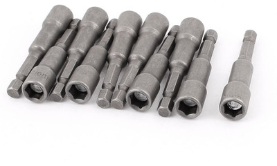 uptodateprouducts 8mm Metal Magnetic Power Hex Socket Nut Setters Driver 10 Pcs Socket Set(Pack of 1)