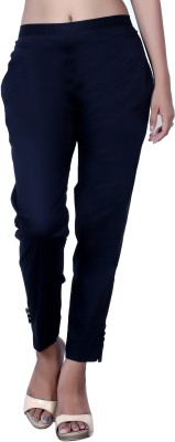 INAAYA Slim Fit Women Dark Blue Trousers