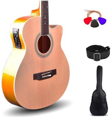 KADENCE KAD-FNTR-NAT-EQ-C(with Online Classes) Acoustic Guitar Linden Wood Rosewood Right Hand Orientation(Beige)