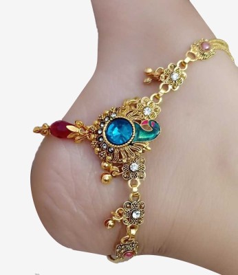 STYLISH FASHION HUB Blue MAYUR TRENDY (ANKLET) - 56 Alloy Anklet(Pack of 2)