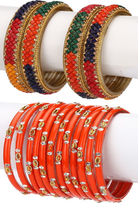 AFAST Glass Enamel Bangle Set(Pack of 10)