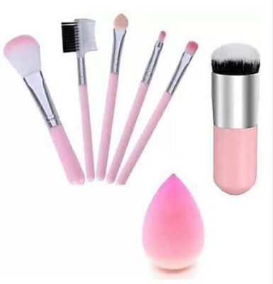sunisa 5 brush with chubby pier with beauty blender(Pack of 8)