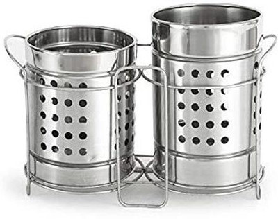 sandook Empty Cutlery Box Case(Silver  Holds 10 Pieces)