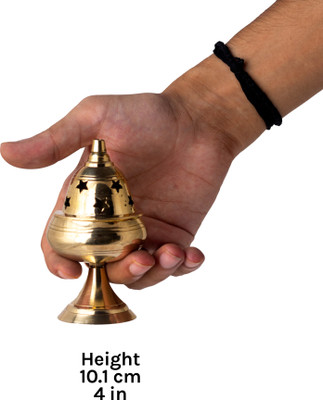 SHRI ANAND Apple Shape Pure Brass Akhand Oil Lamp Diya for Pooja, Home Temple(set of 2) Brass (Pack of 2) Table Diya Set(Height: 2.5 inch)
