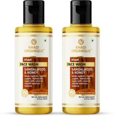 khadi ORGANIQUE Herbal Sandalwood & Honey  - Set of 2 Face Wash(420 ml)