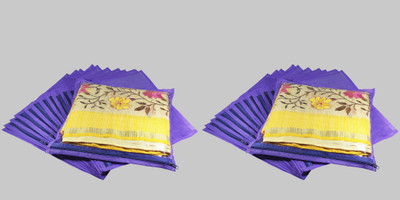 Ajabh Wardrobe Storage Organizer & Travling Bag High Quality 24 pices Single Packing Saree Cover (68-72 GSM Non-Woven Fabric)(Purple)