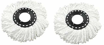 JUNGLI STORE 360 Rotating Magic Spin Microfiber Mop Head Refill Super Absorbent Refills Mop Head(White)