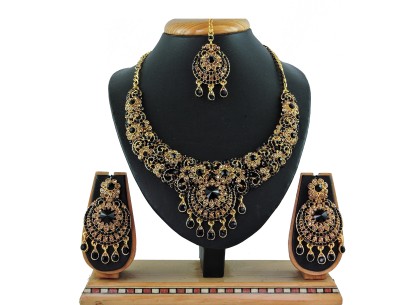 VATSALYA creation Alloy Gold-plated Black Jewellery Set(Pack of 1)