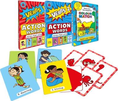 Brainy Bug Resources Learn 60 actions words, and learning game for colours(Multicolor)