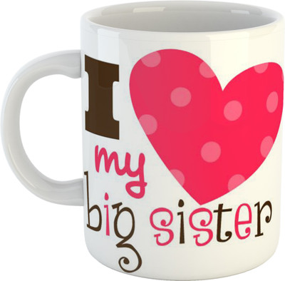 GiftOwl I Love My Big Sister Rakhi Raksha bandhan Ceramic Coffee 325 ml Rakhi/Raksha Bandhan Gift For Brother & Sister Ceramic Coffee Mug(325)