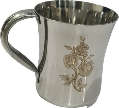 D S COFFEE MUG floral design 6 pieces Stainless Steel Coffee Mug(200 ml, Pack of 6)