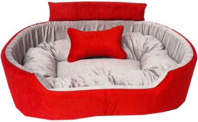 Little Smile luxurious Ethinic Designer Bed for Dog and Cat Export Quality,Reversible Super Soft bed S Pet Bed(Red)