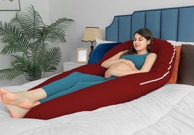 OneNonly Microfibre Solid Pregnancy Pillow Pack of 1(Maroon)