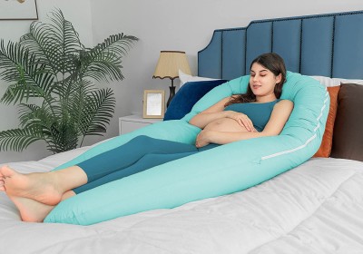 OneNonly Microfibre Solid Pregnancy Pillow Pack of 1(Light Blue)