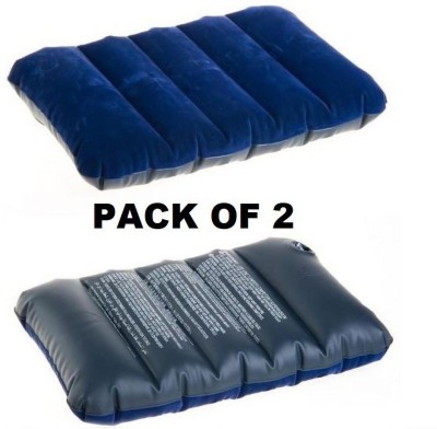 Pragati Hub Air Solid Travel Pillow Pack of 2(Blue)