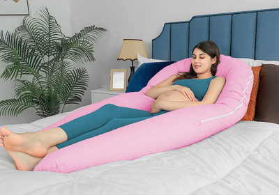 OneNonly Microfibre Solid Pregnancy Pillow Pack of 1(Light Pink)