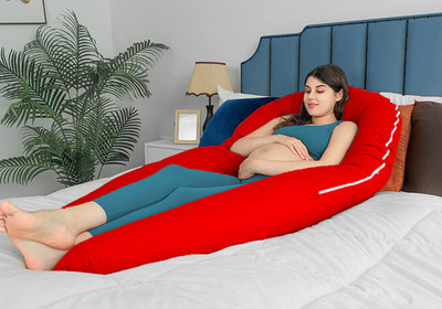 OneNonly Microfibre Solid Pregnancy Pillow Pack of 1(Red)