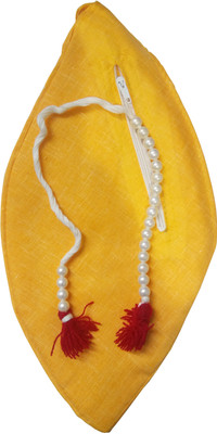 Hare Krishna Golden Yellow Jholi For Jaap Mantra - Chanting Bead Bag - Yellow Potli - Hand Potli - Mala Jholi - Gomukhi Jaap Bag Potli