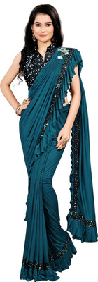 fem hub Embellished Daily Wear Lycra Blend Saree(Multicolor)