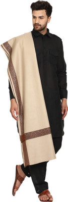 swi stylish Wool Embroidered Men Shawl(Brown)