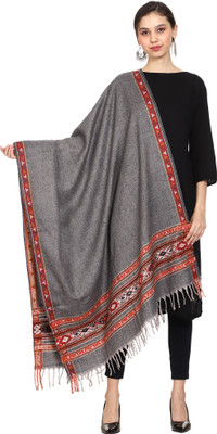 swi stylish Acrylic Woven Women Shawl(Grey)