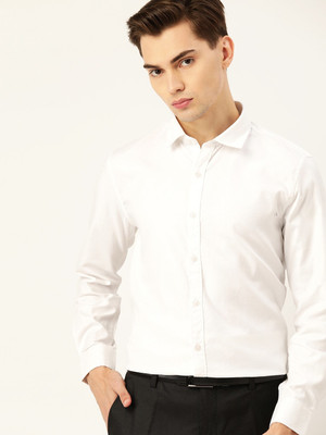 INVICTUS Men Self Design Formal White Shirt