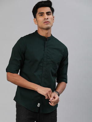 Roadster Men Solid Casual Green Shirt