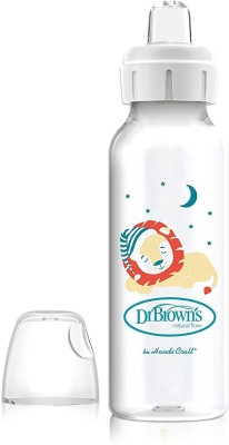 DR. BROWN’S Nrrow Options+ Sippy Spout Baby Bottle, 8 Ounce, Lion(Clear)