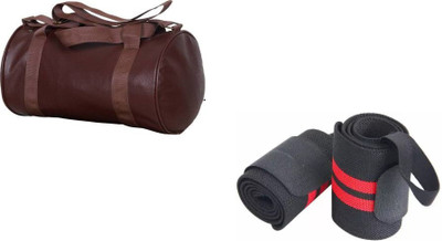 EMMCRAZ Combo brown gym bag with wrist support band Home Gym Kit Gym & Fitness Kit(Dry Bag)