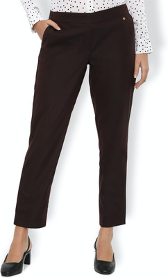 VAN HEUSEN Slim Fit Women Brown Trousers