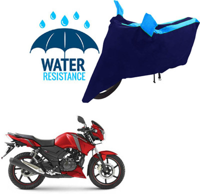 MMSSTAR Waterproof Two Wheeler Cover for TVS(Apache RTR 160, Black, Blue)