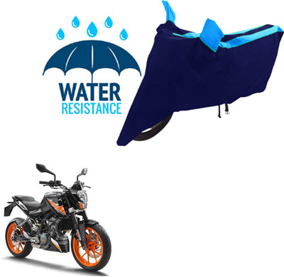 RONISH Waterproof Two Wheeler Cover for KTM(Duke 200, Black, Blue)