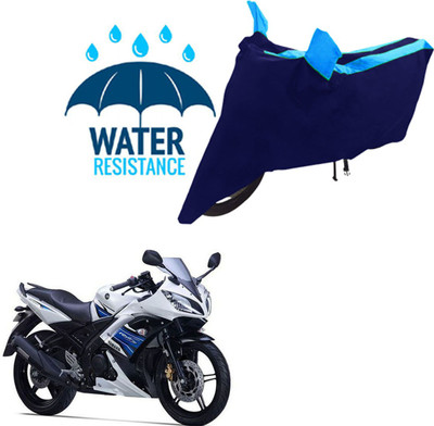 RONISH Waterproof Two Wheeler Cover for Yamaha(YZF R15 S, Black, Blue)