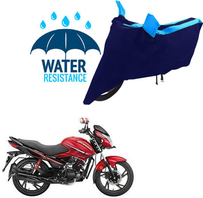 RONISH Waterproof Two Wheeler Cover for Hero(Glamour i3s, Black, Blue)