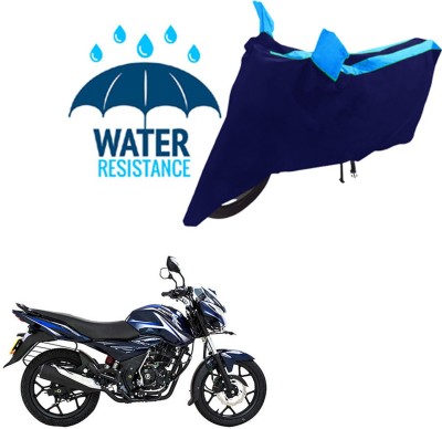 RONISH Waterproof Two Wheeler Cover for Bajaj(Discover 125 DTS-i, Black, Blue)