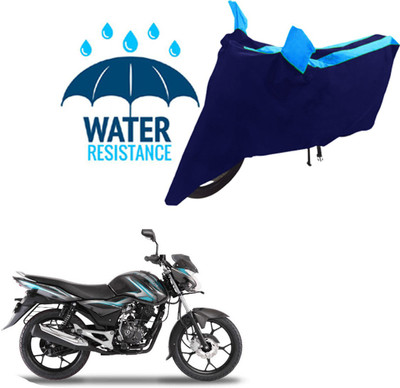 RONISH Waterproof Two Wheeler Cover for Bajaj(Discover 100 DTS-i, Black, Blue)