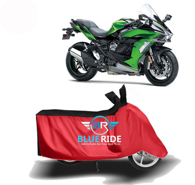 Mdstar Waterproof Two Wheeler Cover for Kawasaki(Ninja H2R, Red, Black)